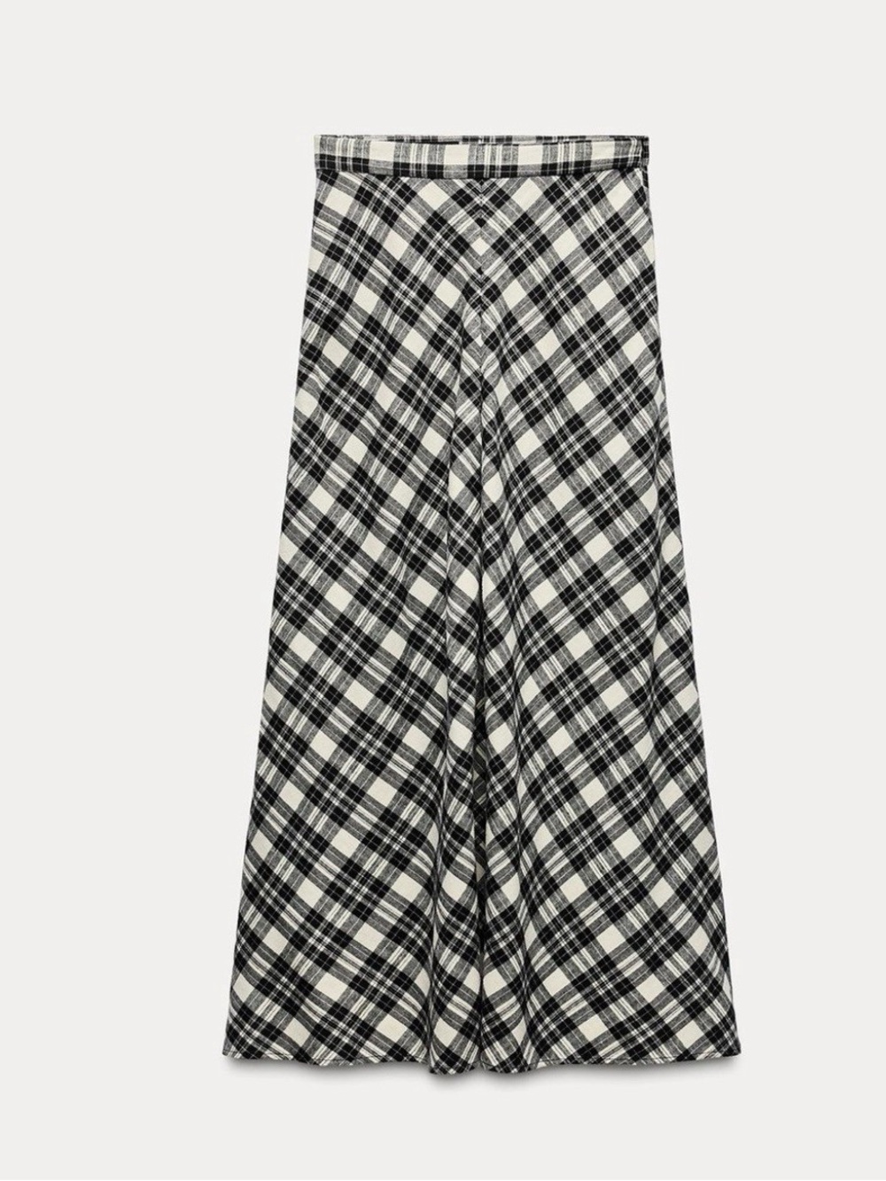 Zara // M // Black and White Plaid Maxi Skirt